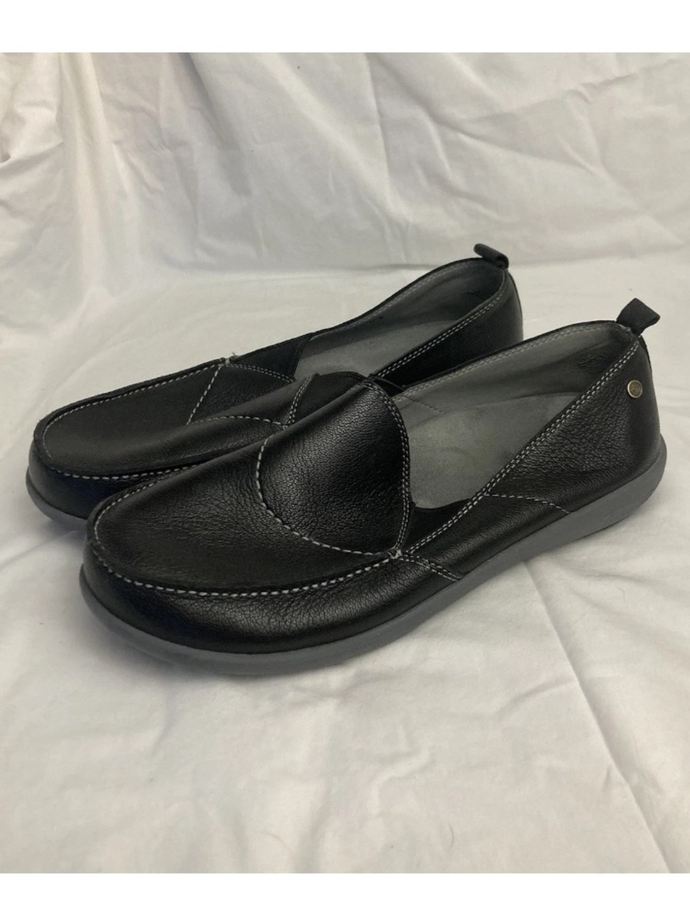4-1 Spenco Shoes Mens 10 Siesta Loafers Black Slip On Casual Comfort